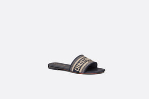 Dway Mule • Blue Embroidered Cotton