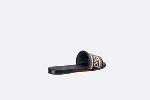 Dway Mule • Blue Embroidered Cotton