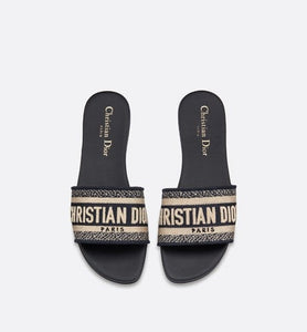 Dway Mule • Blue Embroidered Cotton