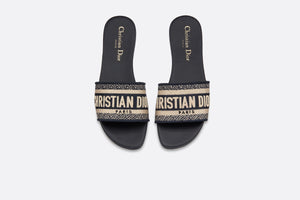 Dway Mule • Blue Embroidered Cotton
