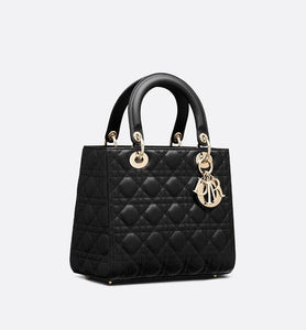 Medium Lady Dior Bag • Black Cannage Lambskin