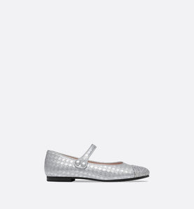 Ballerina Flat • Silver Microcannage Lambskin