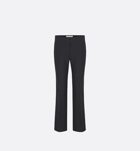 Straight-Cut Pants • Black Wool and Silk