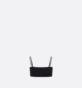 Bralette • Black Viscose with 'Christian Dior J'Adior' Signature