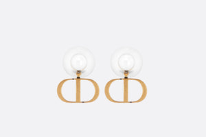 Dior Tribales Earrings • Antique Gold-Finish Metal and White Resin Pearls