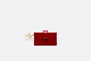 Lady Dior 5-Gusset Card Holder • Cherry Red Cannage Patent Calfskin