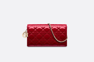 Lady Dior Pouch • Cherry Red Cannage Patent Calfskin