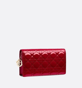Lady Dior Pouch • Cherry Red Cannage Patent Calfskin
