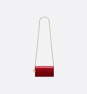 Lady Dior Pouch • Cherry Red Cannage Patent Calfskin