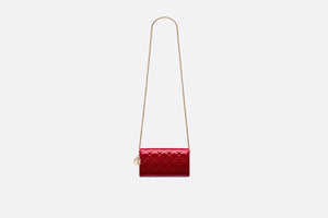 Lady Dior Pouch • Cherry Red Cannage Patent Calfskin