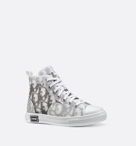 B23 High-Top Sneaker • White and Black Dior Oblique Technical Fabric
