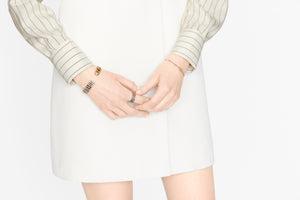 Clair D Lune Bracelet • Gold-Finish Metal, White Resin Pearls and White Crystals