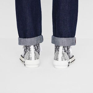 B23 High-Top Sneaker • White and Black Dior Oblique Canvas