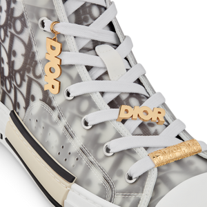 B23 High-Top Sneaker • White and Black Dior Oblique Canvas