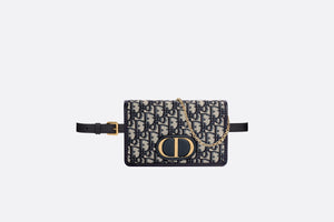 30 Montaigne 2-in-1 pouch • Blue Dior Oblique Jacquard