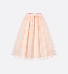 Long Skirt • Pale Pink Plumetis Tulle with Polka Dots