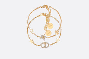 Clair D Lune Bracelet Set • Gold-Finish Metal and White Crystals