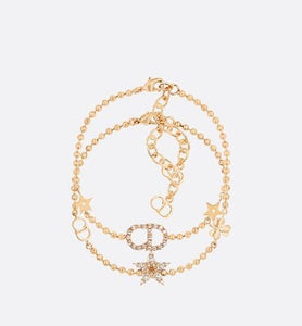 Clair D Lune Bracelet Set • Gold-Finish Metal and White Crystals