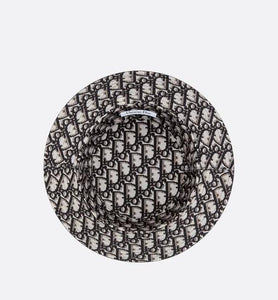 Reversible Teddy-D Dior Oblique Short Brim Bucket Hat • Black Cotton