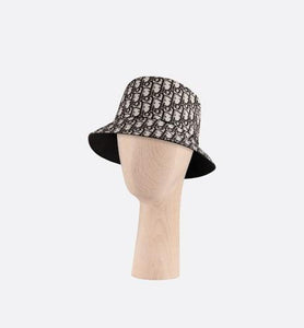 Reversible Teddy-D Dior Oblique Short Brim Bucket Hat • Black Cotton