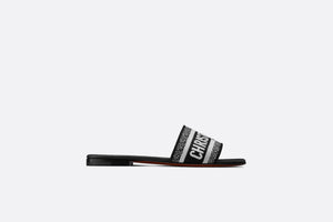 Dway Mule • Black and White Embroidered Cotton