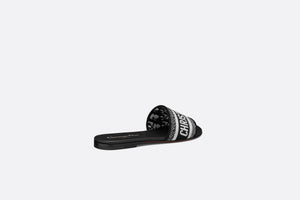 Dway Mule • Black and White Embroidered Cotton