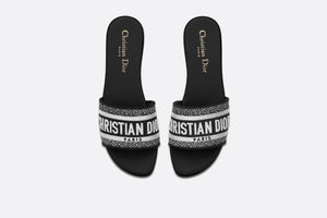 Dway Mule • Black and White Embroidered Cotton
