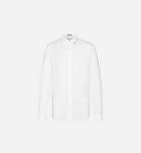 Shirt with Bee Jewel • White Cotton Poplin