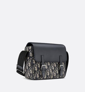Messenger Bag • Blue Dior Oblique Canvas and Calfskin