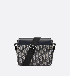 Messenger Bag • Blue Dior Oblique Canvas and Calfskin