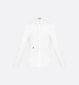 Shirt with Bee Embroidery • White Cotton Poplin