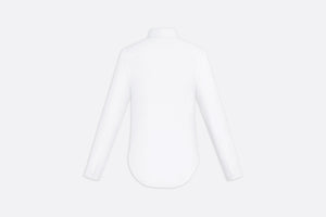 Shirt with Bee Embroidery • White Cotton Poplin