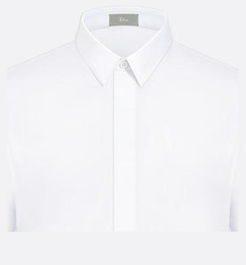 Shirt with Bee Embroidery • White Cotton Poplin