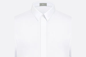 Shirt with Bee Embroidery • White Cotton Poplin