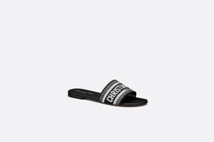 Dway Mule • Black and White Embroidered Cotton