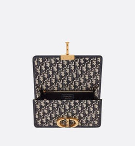 30 Montaigne Flap Chain Bag • Blue Dior Oblique Jacquard