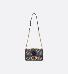 30 Montaigne Flap Chain Bag • Blue Dior Oblique Jacquard