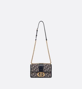 30 Montaigne Flap Chain Bag • Blue Dior Oblique Jacquard