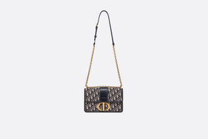 30 Montaigne Flap Chain Bag • Blue Dior Oblique Jacquard