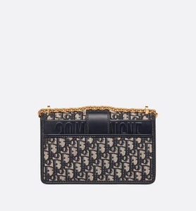 30 Montaigne Flap Chain Bag • Blue Dior Oblique Jacquard