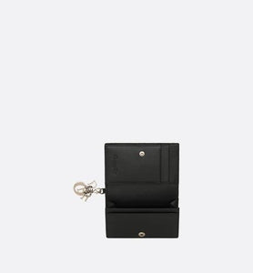 Lady Dior Flap Card Holder • Black Cannage Patent Calfskin