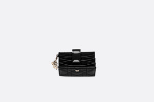 Lady Dior 5-Gusset Card Holder • Black Cannage Patent Calfskin