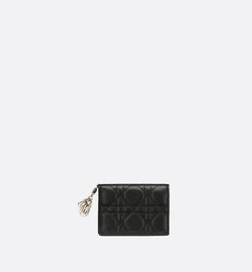 Lady Dior Flap Card Holder • Black Cannage Lambskin