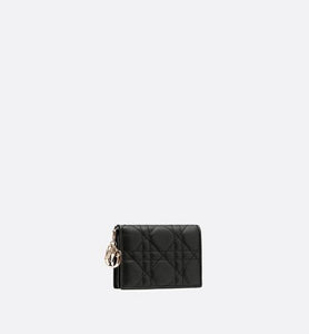 Lady Dior Flap Card Holder • Black Cannage Lambskin