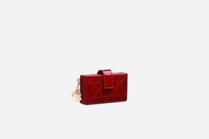 Lady Dior 5-Gusset Card Holder • Cherry Red Cannage Patent Calfskin