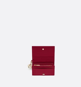 Mini Lady Dior Wallet • Cherry Red Patent Cannage Calfskin