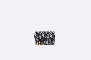 Saddle Flap Card Holder • Blue Dior Oblique Jacquard