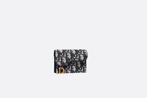 Saddle Flap Card Holder • Blue Dior Oblique Jacquard