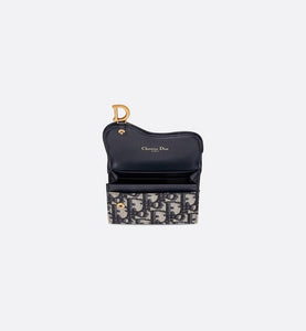 Saddle Flap Card Holder • Blue Dior Oblique Jacquard