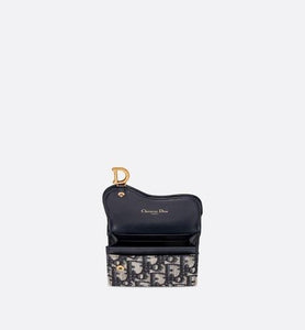 Saddle Flap Card Holder • Blue Dior Oblique Jacquard